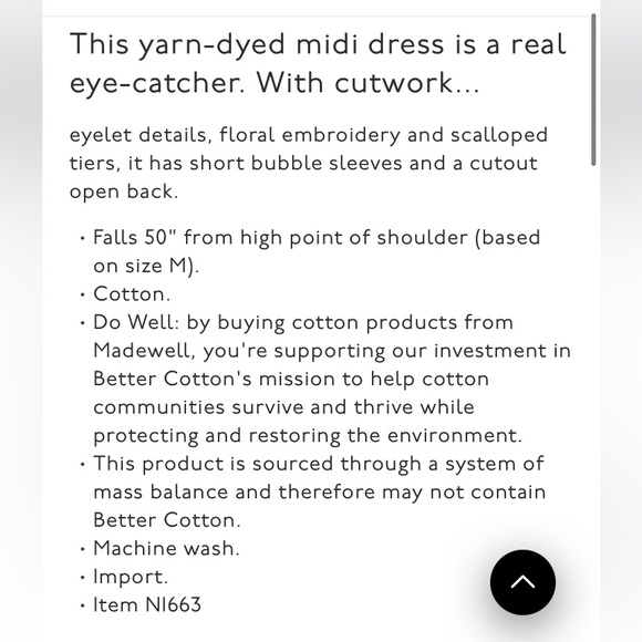 Madewell Embroidered Bubble-Sleeve Midi Dress Size 4 - Picture 10 of 17